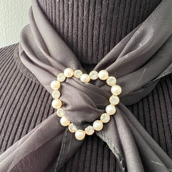 Rhinestone Shawl Buckle Silk Scarf Ring Brooch Scarf Clip - Picture 2 of 2